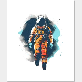 Colorful Astronaut in Space #1 Posters and Art